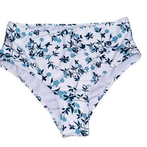 Beachsissi‎ Women's Floral Hipster Bikini Bottom White Size M